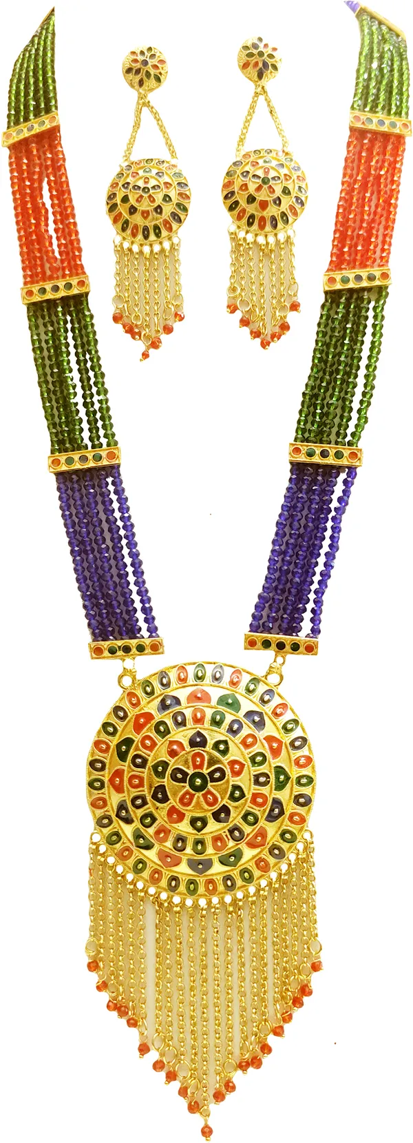 Assamese_Traditional_Multi_Colour_Japi_Tassel_Jewellery_Set_For_Women_&_Girl